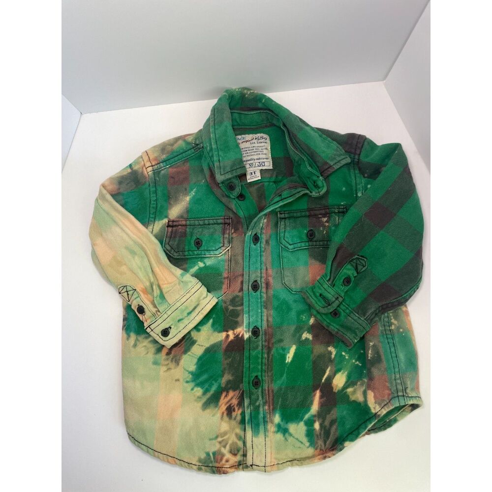 CHILDRENS PLACE 3T Bleached  Striped Button Up Lightweight Outdoor Shirt Jacket‎